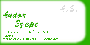 andor szepe business card